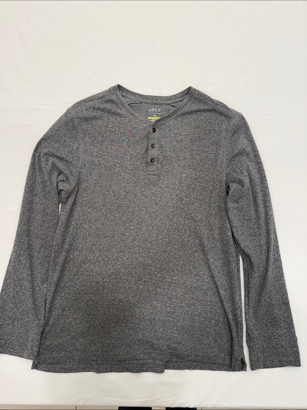 Apt. 9 Men's Long Sleeve Dark Heather Gray Henley